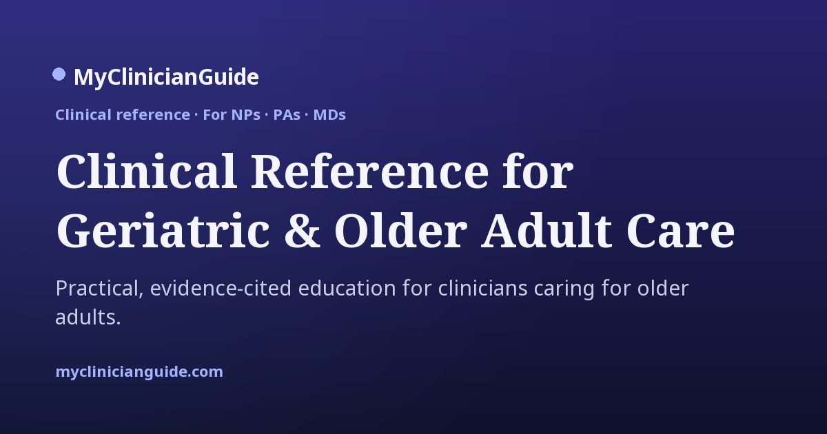 MyClinicianGuide — Clinical Reference for Primary & Ambulatory Care